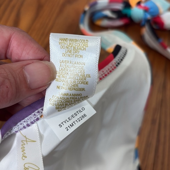 Anne Cole Signature Wavy Stripe Marilyn Halter Bikini Top NWT swimsuit - Picture 5 of 6